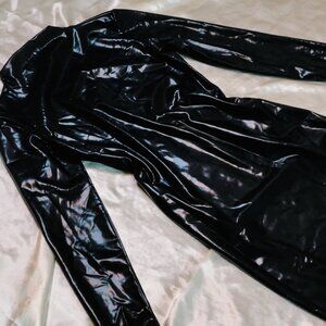 Black Vinyl Maxi Dress